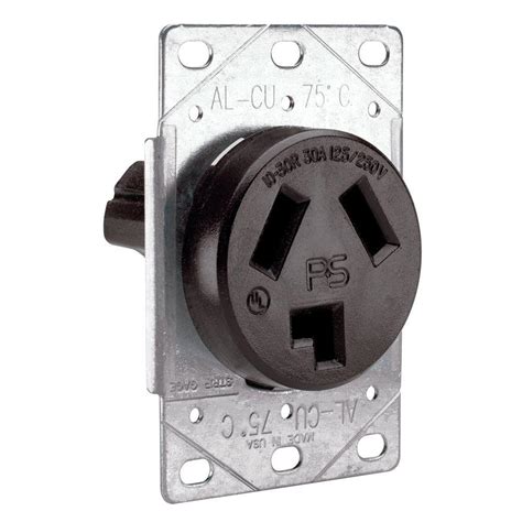 Pass and Seymour 30 Amp 125/250-Volt NEMA 10-30R Flush Mount Power Outlet - Black-3860CC6 - The ...