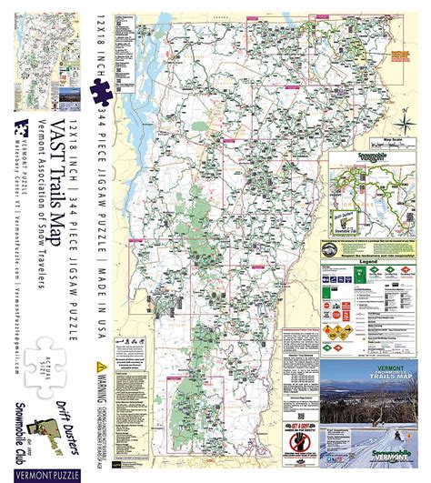 VAST Trail Map Puzzle - Vermont Snowmobile Trail Map Puzzle | Vermont Puzzle