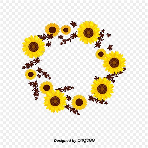 Garland PNG Picture, Sunflower Garland, Sunflower Vector, Wreath ...