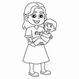 Mother Coloring sketch template