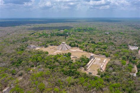 Chichen Itza Aerial Photo Entire Archaeological site - GETTING STAMPED