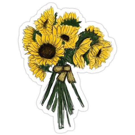 "Sunflower Bouquet " Sticker for Sale by haleyerin | Hydroflask ...