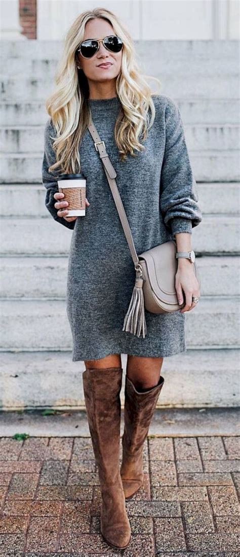 39 Trendy Coziest Sweater Dress Outfit Ideas for Women – Page 2 – Eazy Glam