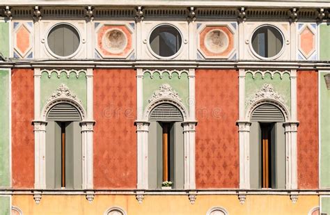 Windows in Venetian Gothic Style. Stock Image - Image of three, detail: 70975527