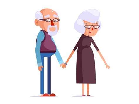 Grandma, Grandpa by Csaba Khilenberg Flat Illustration, Character ...