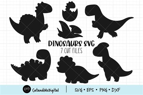 Dinosaur Silhouette Svg Graphic by CatAndMe · Creative Fabrica