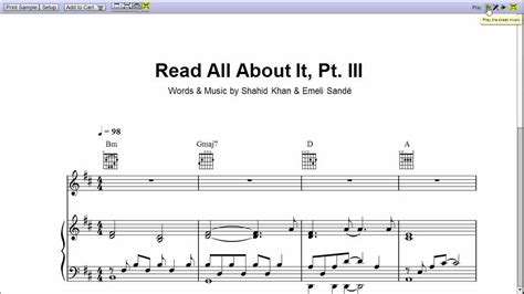 Read All About It (Part III) - Piano Sheet Music - Teaser - YouTube