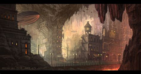 Cave city | Cave city, Steampunk city, Cave city fantasy art