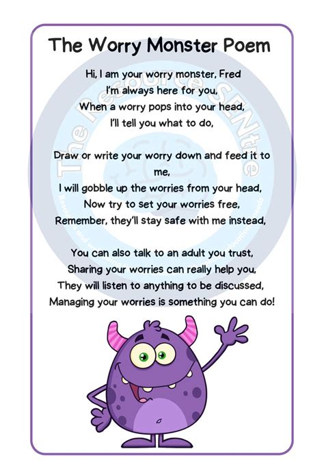 The Worry Monster Poem - Etsy