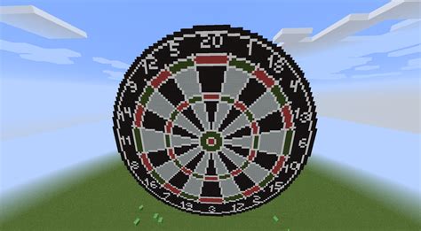 I built a giant, playable dartboard, using arrows as darts. : Minecraft