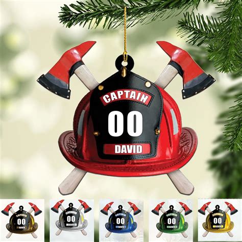 Amazon.com: Personalized Firefighter Ornament Custom Name Firefighter ...