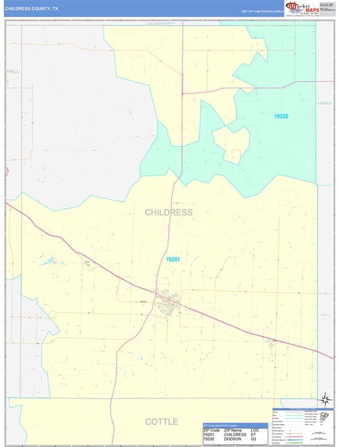 Childress County, TX Wall Map Color Cast Style by MarketMAPS - MapSales.com