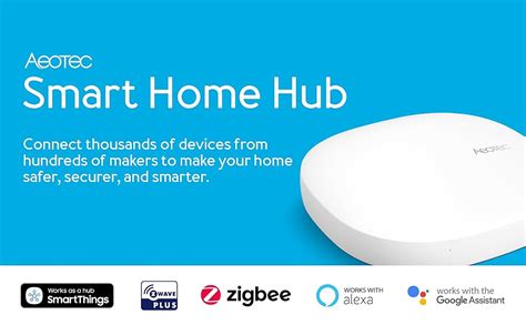 Aeotec Smart Home Hub, Works as a SmartThings Hub, Z-Wave Zigbee Gateway, Compatible with Alexa ...