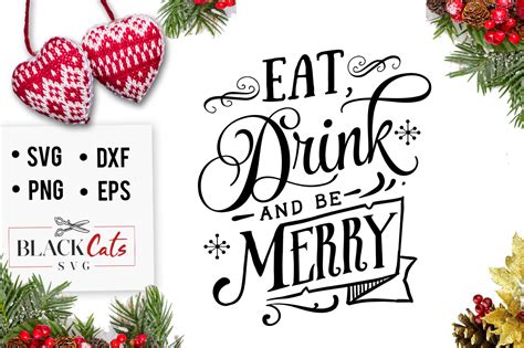 Eat Drink and Be Merry SVG Graphic by BlackCatsMedia · Creative Fabrica