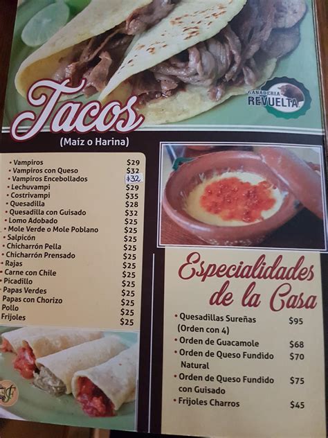 Menu at Los Farolitos Senderos restaurant, Torreón, Blvd De La Senda ...