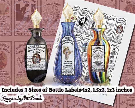 Fairy Tale Potions Digital Collage Sheets Bottle Labels 1x3 | Etsy