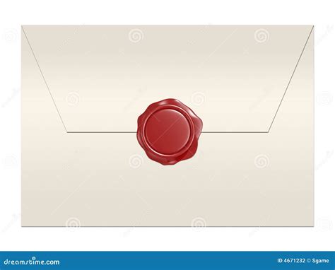 Red wax seal envelope stock illustration. Illustration of mark - 4671232