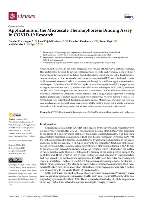 (PDF) Applications of the Microscale Thermophoresis Binding Assay in ...