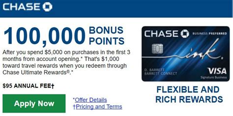 Chase Ink Business Preferred Card 100,000 Points Promotion + 3 Points Per Dollar on Select ...