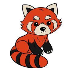 Red Cute Panda. Sticker by deepsweller in 2021 | Red panda cartoon, Cute bear drawings, Red ...