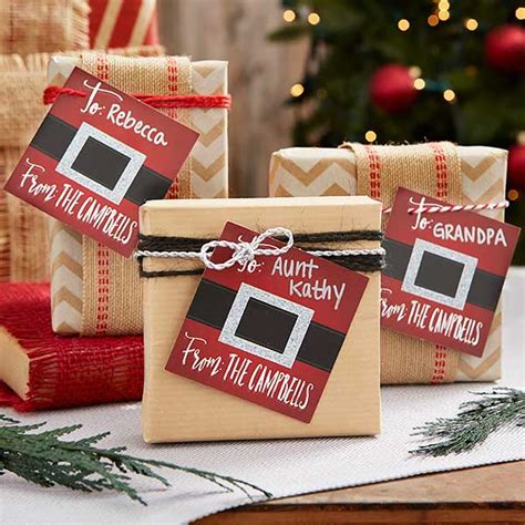 Personalized Holiday Gift Tags - Santa Belt