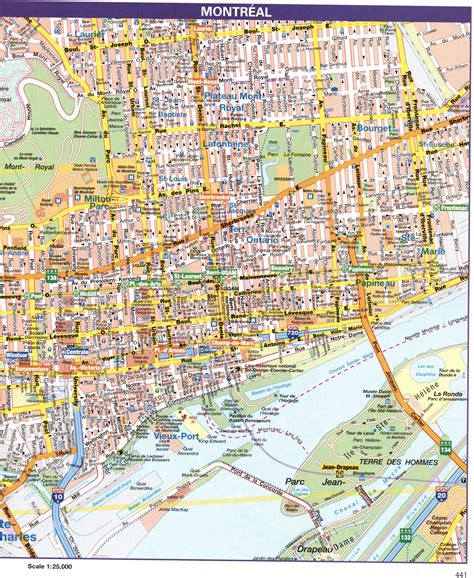 Montreal Canada city map. Large printable tourist map Montreal downtown