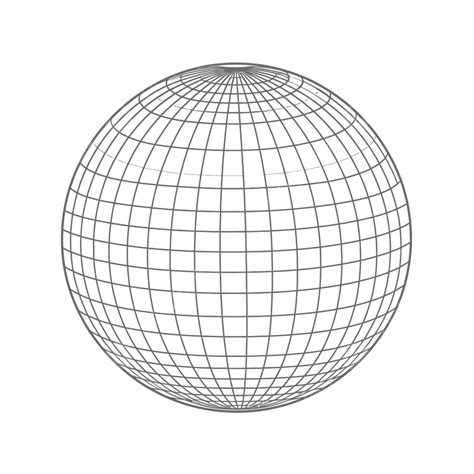 Sphere With A Grid Drawn In The Lines Outline Sketch Drawing Vector ...