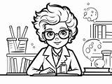 Inventive Scientist Coloring  Page sketch template