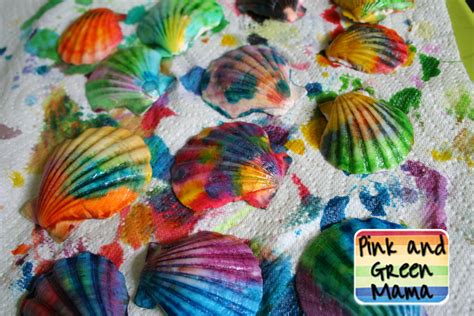 Pink and Green Mama: Kid's Craft: Painted Sea Shells