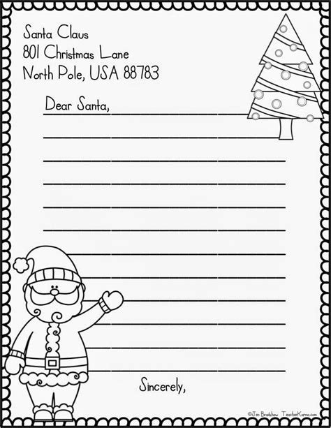 Letter to Santa Template ~ FREE! | Santa letter template, Free santa ...