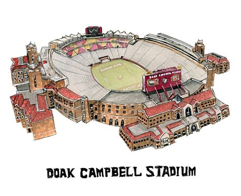 Florida State University Football Stadium Print / FSU Art Print ...