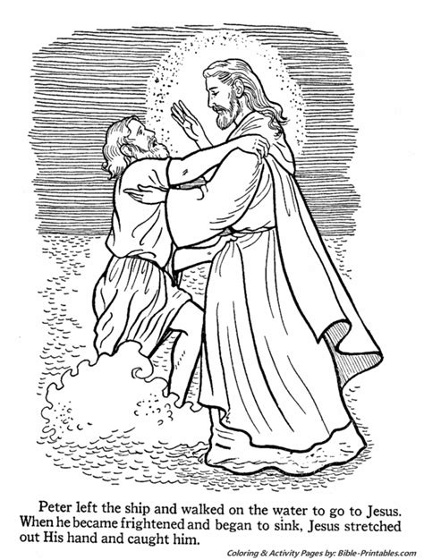 Jesus And Peter Coloring Page Coloring Pages