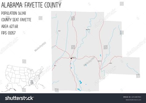 Large Detailed Map Fayette County Alabama Stock Vector (Royalty Free ...