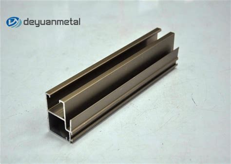 Champagne Anodized Aluminium Shopfront Profiles , Aluminum Extrusions Stock Shapes