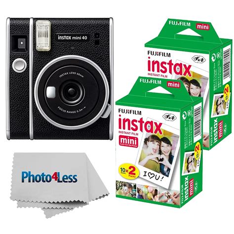 Buy Fujifilm Instax Mini 40 Instant Camera Black+ Fujifilm Instax Mini Twin Pack Instant Film 2 ...