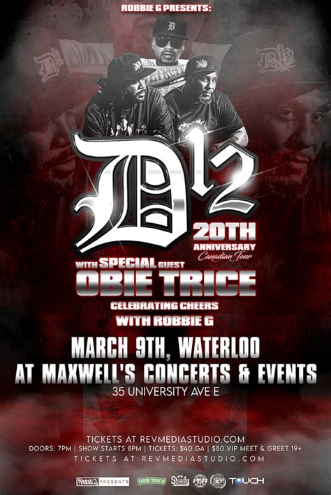 D12 & Obie Trice – Maxwell's Concerts and Events