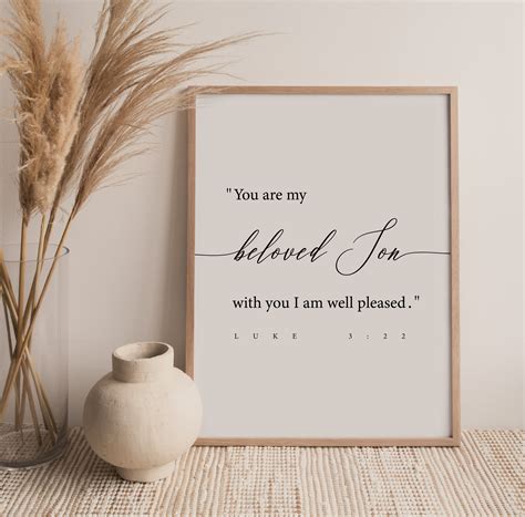 Luke 3:22 You Are My Beloved Son Bible Verse Printable Wall | Etsy