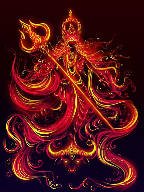 Maa Durga Digital art Maa Durga devi digital painting | Behance :: Behance