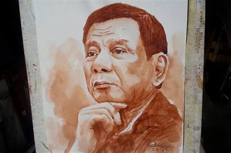 LOOK: Tacloban artist paints Duterte portrait using 'tuba' | ABS-CBN News