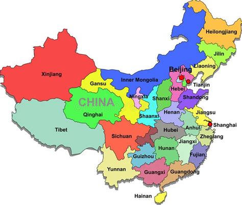 the detailed map of china with all states and major cities stock photo image of asia