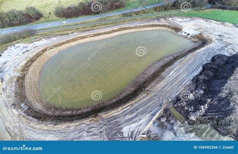 Aerial View of the Rainwater Retention Basin Under Construction Stock Photo - Image of view ...