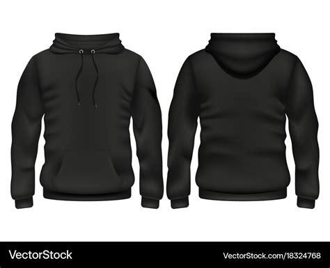 Front and back black hoodie template Royalty Free Vector