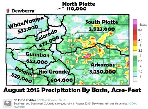 Colorado August 2015 precipitation map | Coyote Gulch