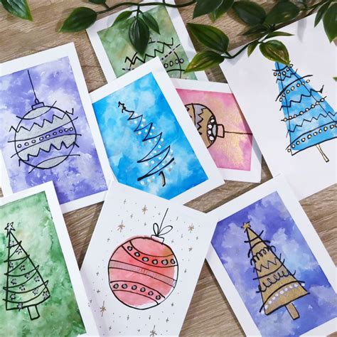 DIY Simple & Easy Watercolor Christmas Cards | Painted christmas cards ...