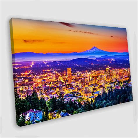 Portland Skyline Wall Art Portland Oregon Canvas Art Portland | Etsy