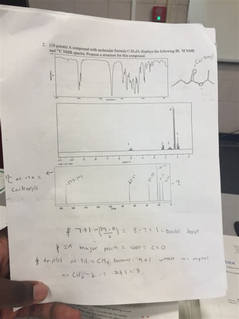 Solved A compound with molecular formula C_7H_14O_3 displays | Chegg.com