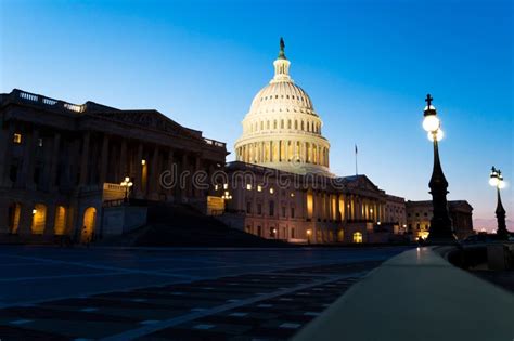 US Capitol Building at Night Stock Image - Image of district, east ...