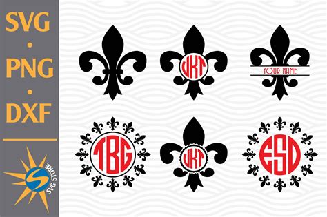 Fleur De Lis Monogram SVG, PNG, DXF Digital Files Include By ...