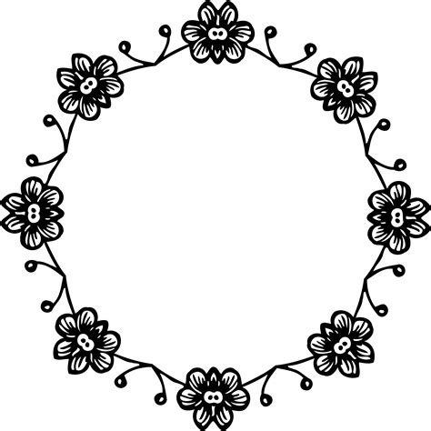 Floral Circle Border PNG Photos | PNG Mart