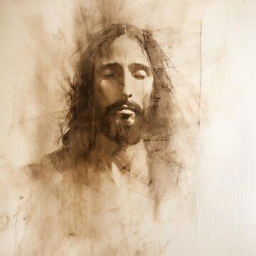 Premium AI Image | Pristine Reverence A Pencildrawn White Silhouette of Jesus Against a Textured ...